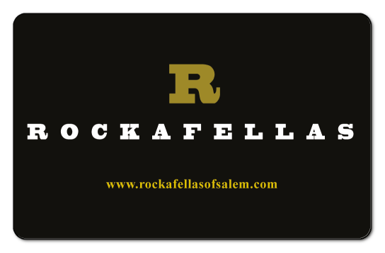 rockafellas R logo on a black background